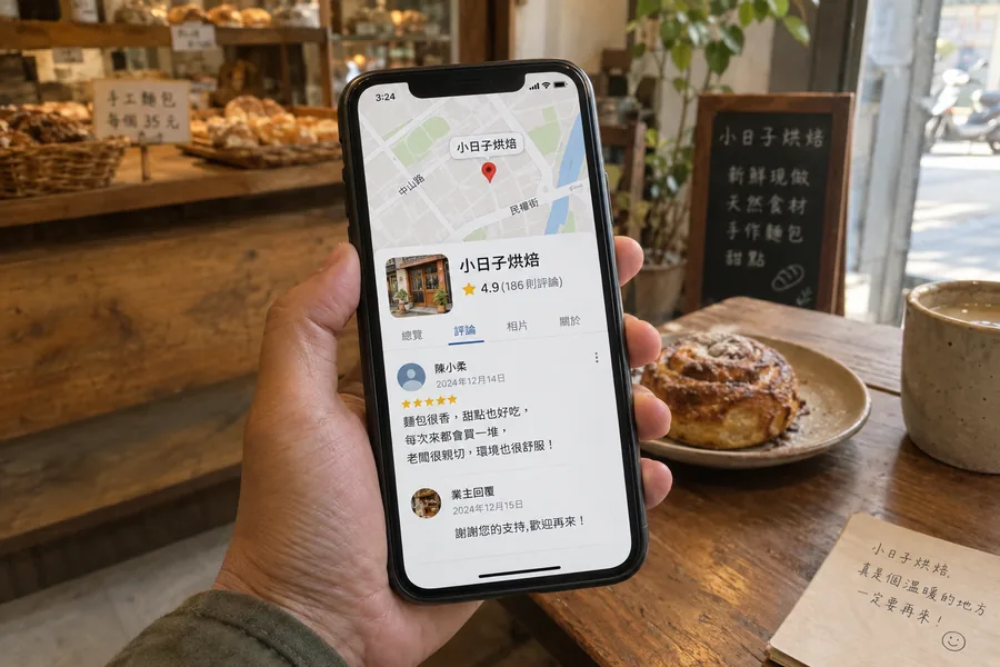 Google 地圖經營免費示範畫面
