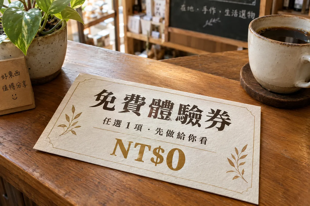 免費體驗券:任選 1 項・基礎版・NT$0